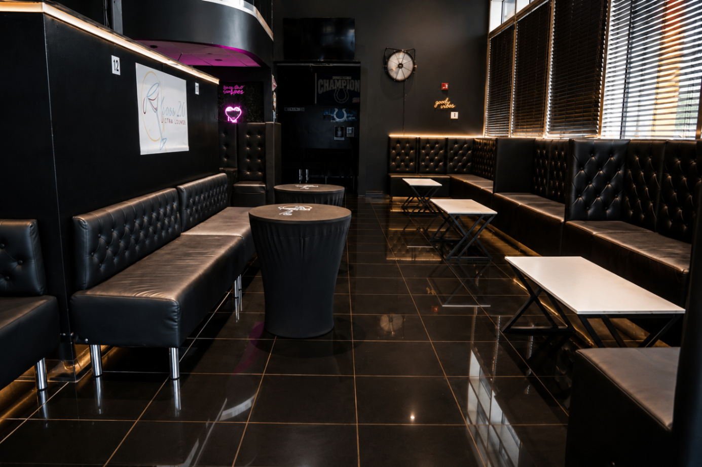 Cross Ultra Lounge 2.0 VIP booth seating area